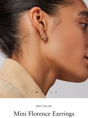 Jenny Bird Mini Florence Gold Hoop Earrings